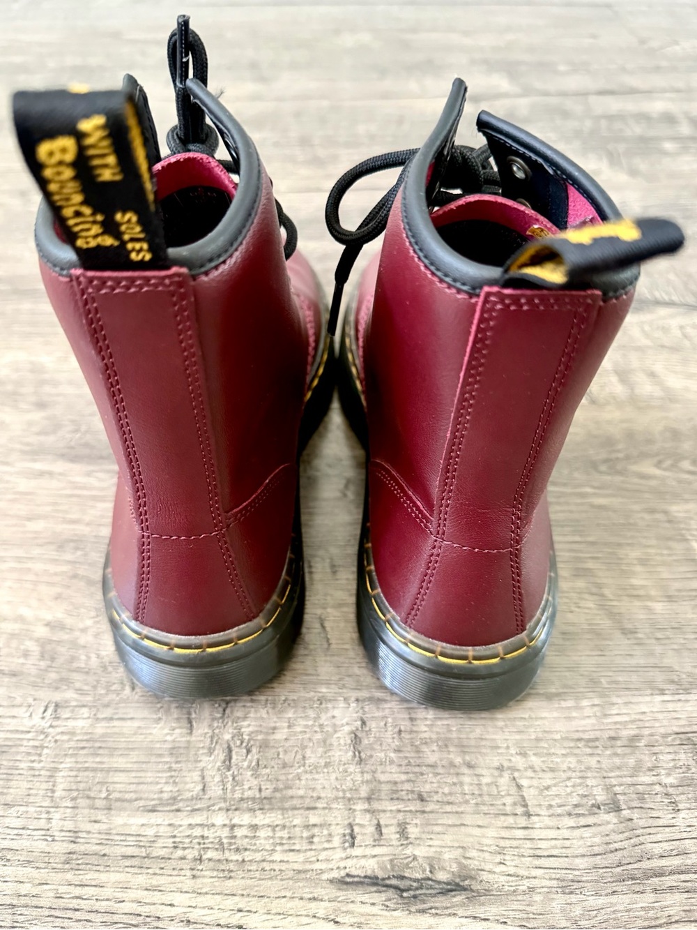 Dr. Martens Zavala Cherry Red Combat Boots Women’s 6 Oxblood - Picture 6 of 9